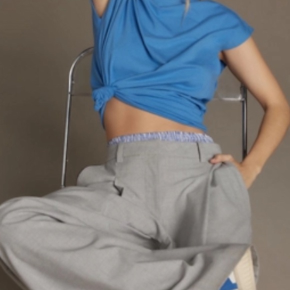 Anthropologie Blue Cap Sleeve Relaxed Fit Top | Women’s Size Small - Picture 5 of 5